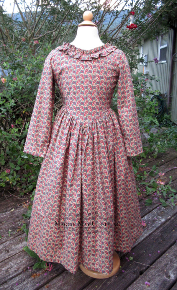 Girl’s 1840s frontier dress – Maggie May Clothing- Fine Historical Fashion