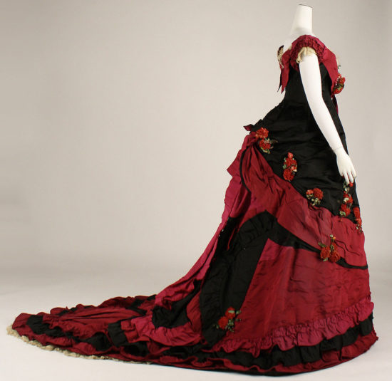1870s evening gown