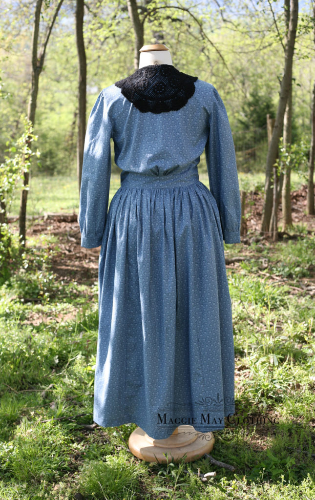 1850s indigo dress