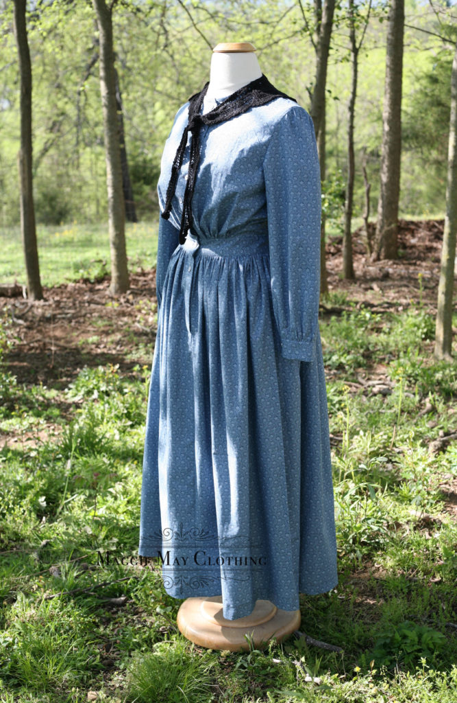 1850s indigo dress