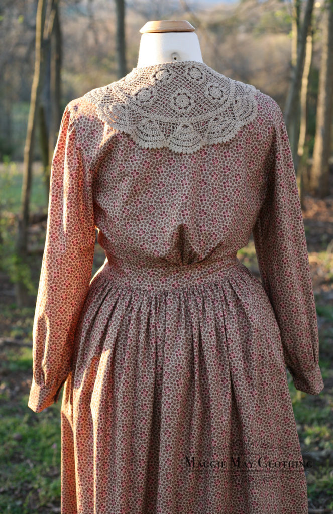 1850s Work Dress in Wild Berry Print – Maggie May Clothing- Fine
