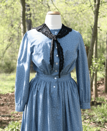 1850s Indigo Work Woman's Dress – Maggie May Clothing- Fine